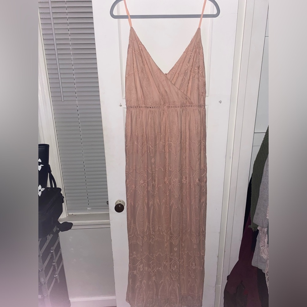 Dusty Rose Cami Lace Maxi Dress